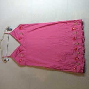 Claire's‎ Rose Junior's Pink Embroidered Floral Spring Coquette Mini Dress L